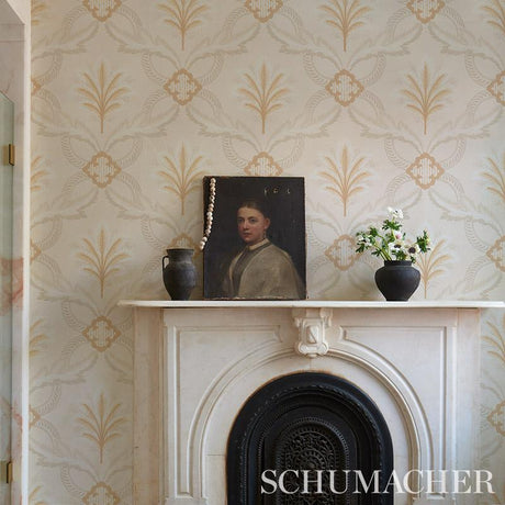 Schumacher Front Waltz Grey & Gold Wallpaper