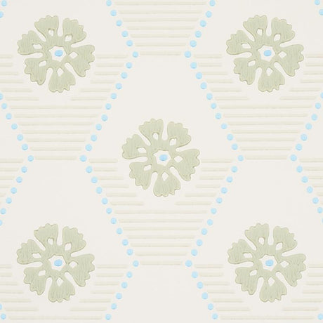 Schumacher Hive Bloom Sage Wallpaper