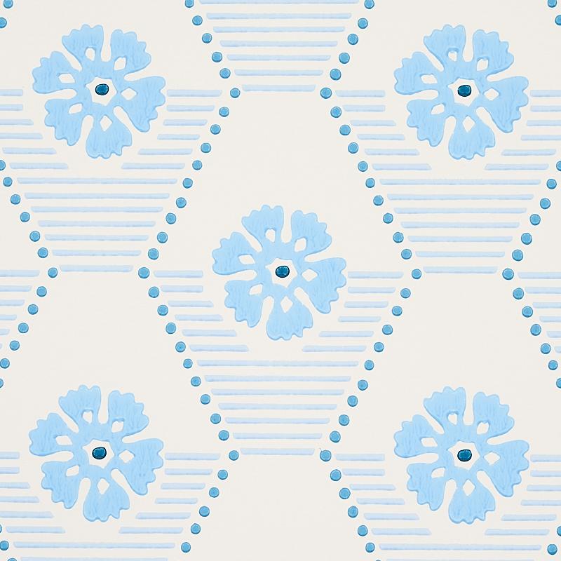 Schumacher Hive Bloom Blues Wallpaper
