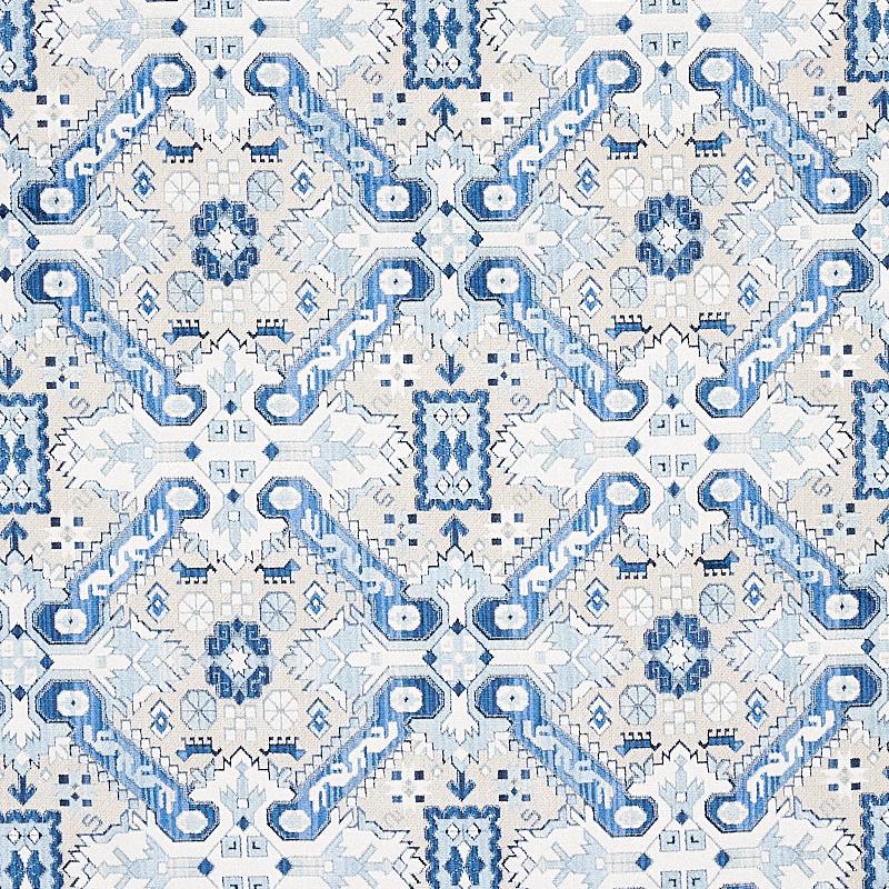 Schumacher Tiraz Velvet Indigo Fabric