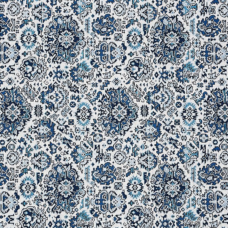 Schumacher Pallay Pingl Porcelain On Ivory Fabric