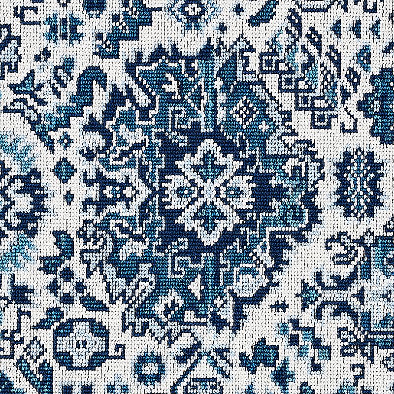Schumacher Pallay Épinglé Porcelain On Ivory Fabric – DecoratorsBest