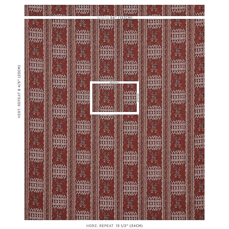 Schumacher Maracena Jacquard Red Fabric