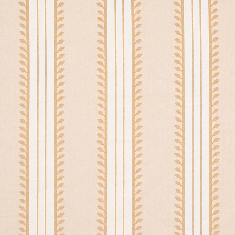 Schumacher Etruscan Stripe Ivory & Ochre Fabric