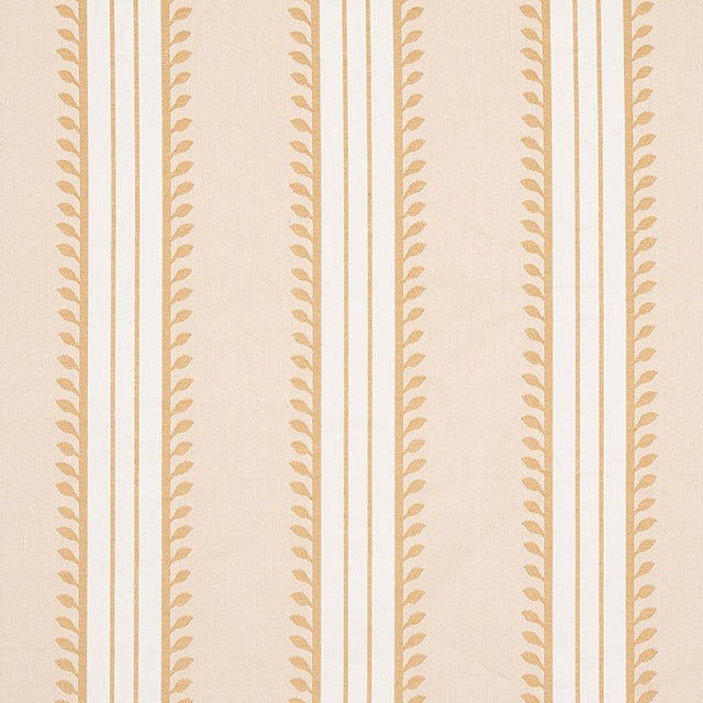 Schumacher Etruscan Stripe Ivory & Ochre Fabric