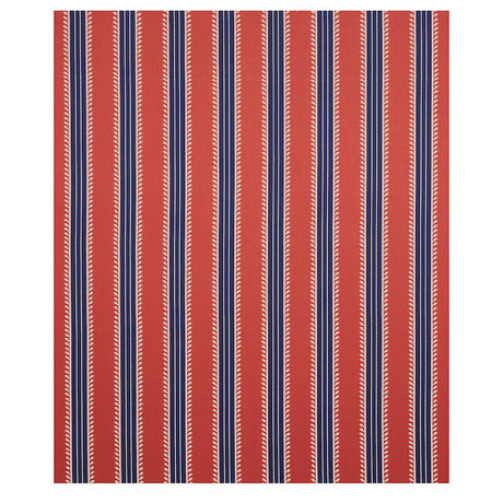 Schumacher Etruscan Stripe Red & Blue Fabric