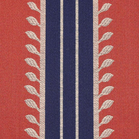 Schumacher Etruscan Stripe Red & Blue Fabric