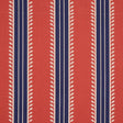 Schumacher Etruscan Stripe Red & Blue Fabric