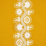 Schumacher Theodora Embroidery Saffron Fabric