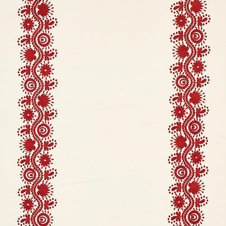 Schumacher Theodora Embroidery Red Fabric