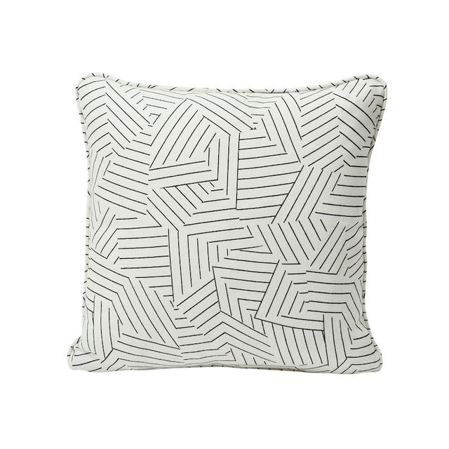 Schumacher Black & White 18" x 18" Deconstructed Stripe Pillow