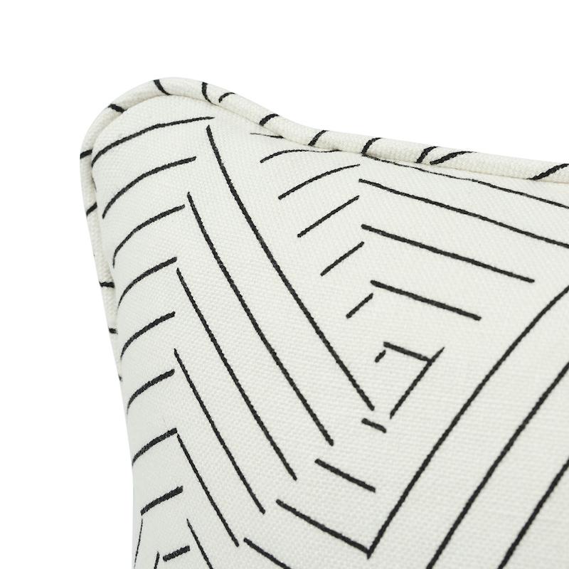 Schumacher Deconstructed Stripe Black & White 18" x 18" Pillow