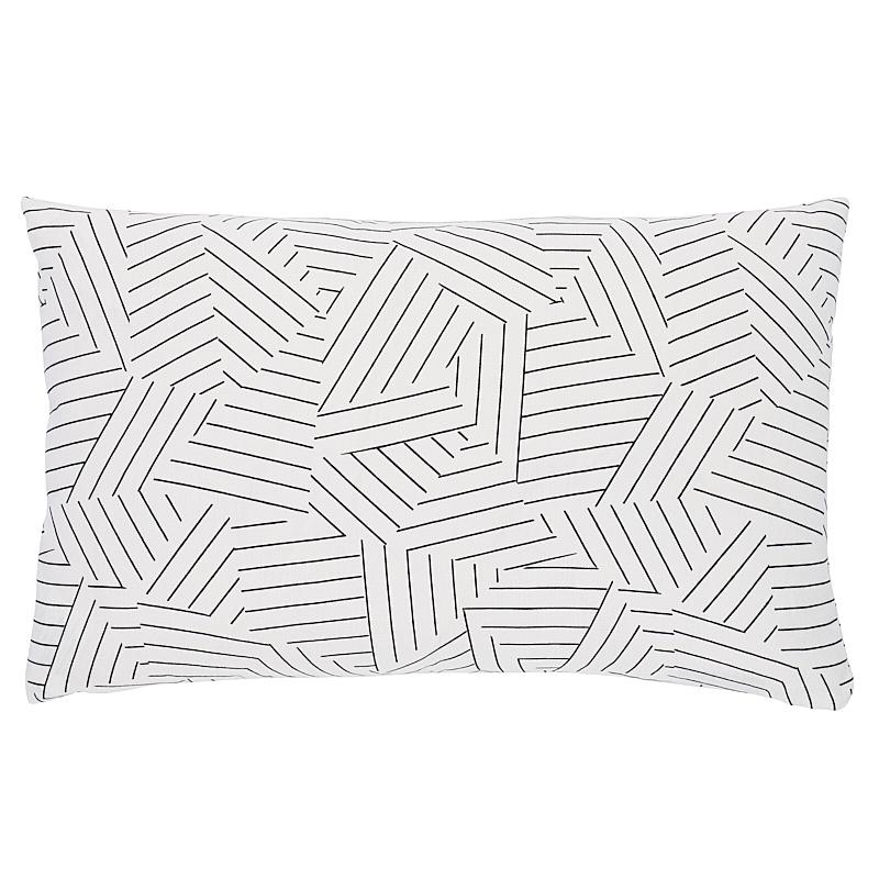 Schumacher Black & White 20" x 14" Deconstructed Stripe Pillow