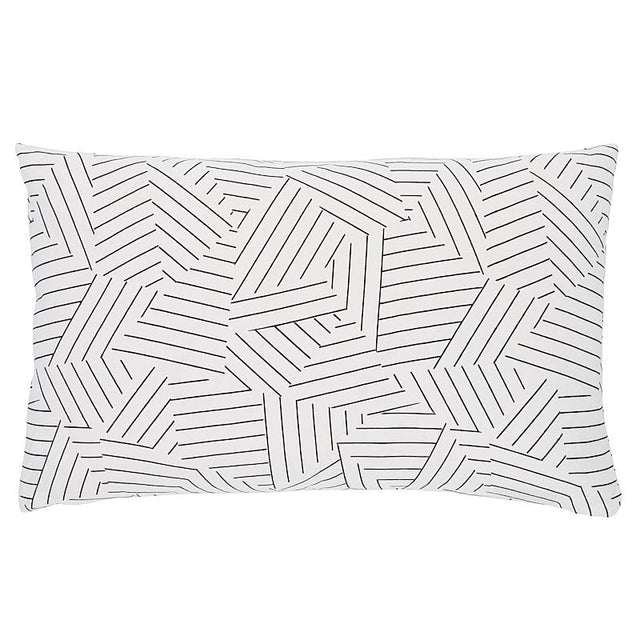 Schumacher Black & White 14" x 22" Deconstructed Stripe Pillow