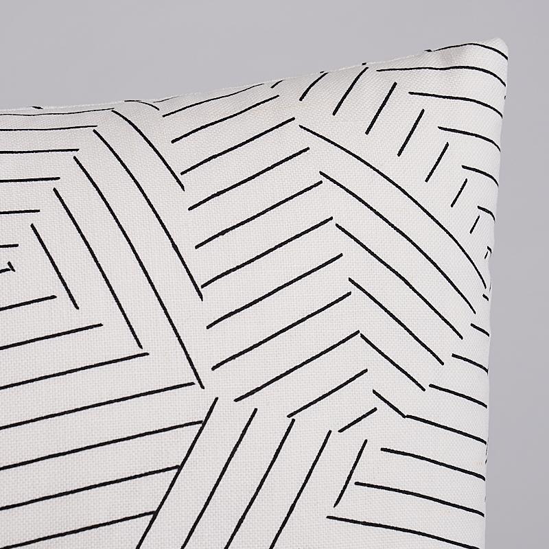 Schumacher Deconstructed Stripe Black & White 14" x 22" Pillow