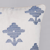 Schumacher Blue 18" x 18" Rubia Embroidery Pillow