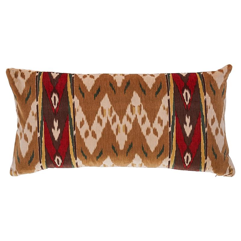 Schumacher Samar Ikat Velvet Gold 24" x 12" Pillow