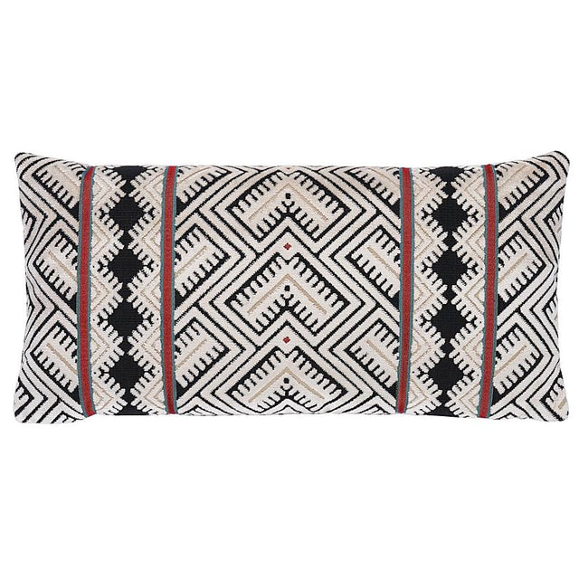 Schumacher Parvin Velvet Black & Ivory 24" x 12" Pillow