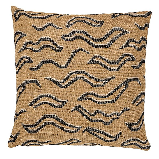Schumacher Camel With Black 22" x 22" Kata Pillow