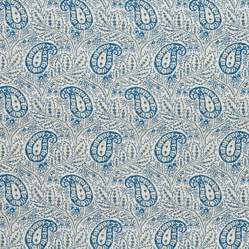 Schumacher Whittaker Paisley Indigo Fabric