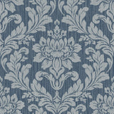 Brewster Home Fashions Galois Blue Damask Wallpaper