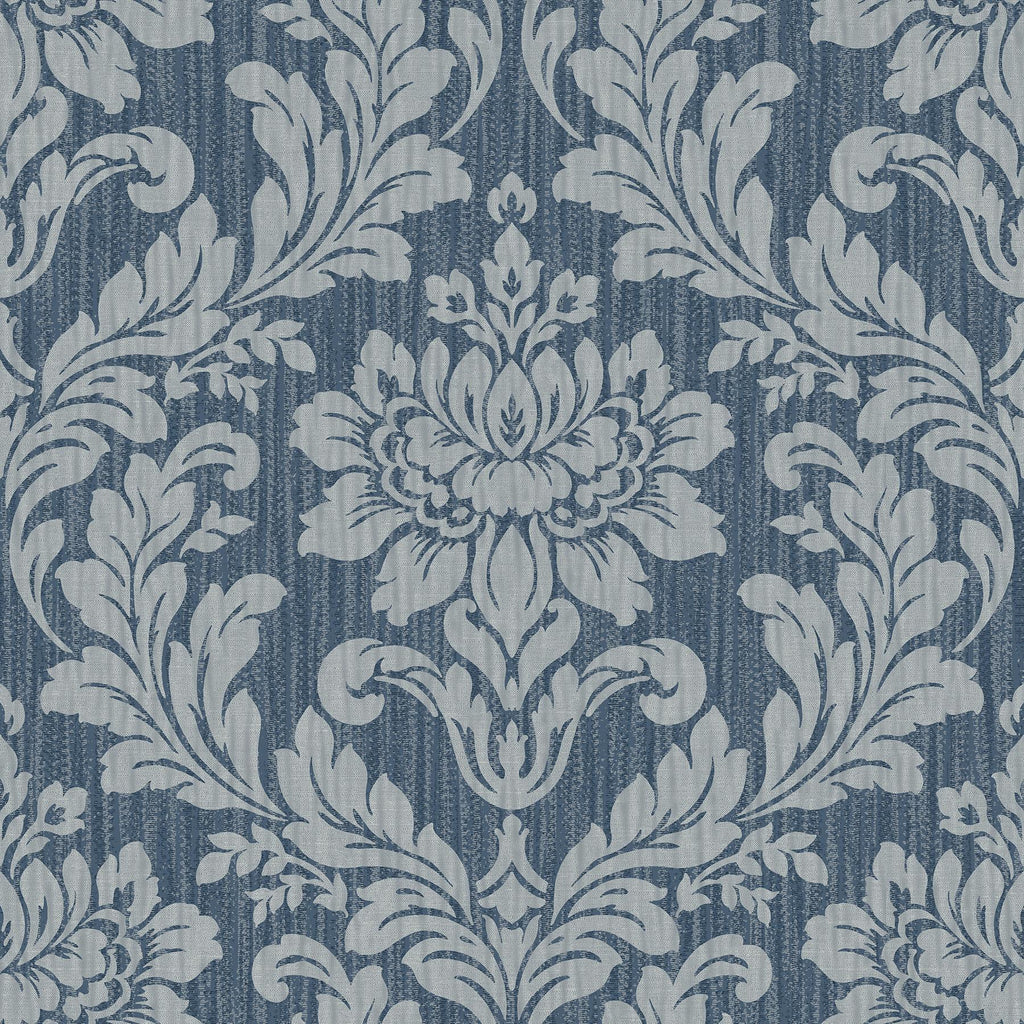 Brewster Home Fashions Galois Blue Damask Wallpaper
