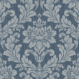 Brewster Home Fashions Galois Damask Blue Wallpaper