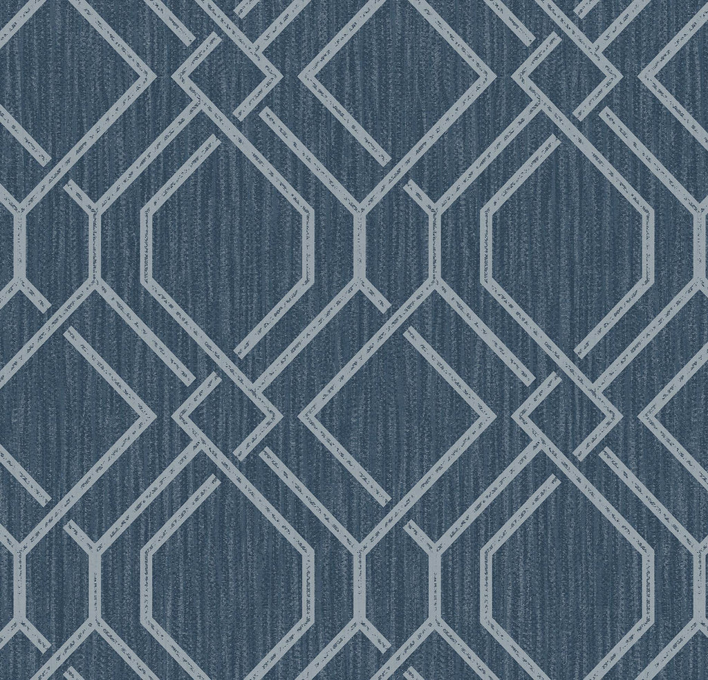 Brewster Home Fashions Frege Blue Trellis Wallpaper