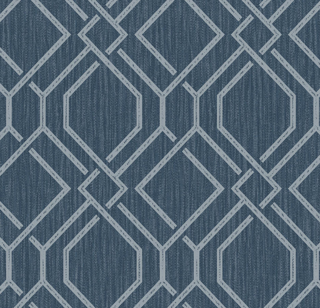 Brewster Home Fashions Frege Trellis Blue Wallpaper