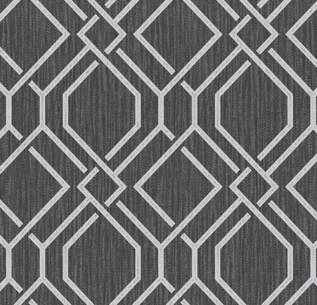 Brewster Home Fashions Frege Charcoal Trellis Wallpaper