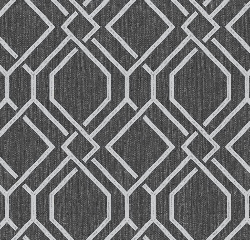 Brewster Home Fashions Frege Charcoal Trellis Wallpaper
