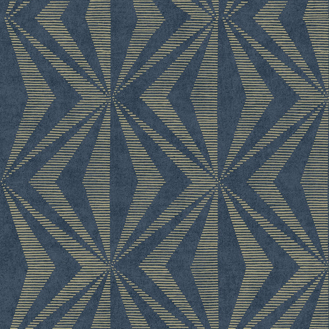 Brewster Home Fashions Monge Blue Geometric Wallpaper