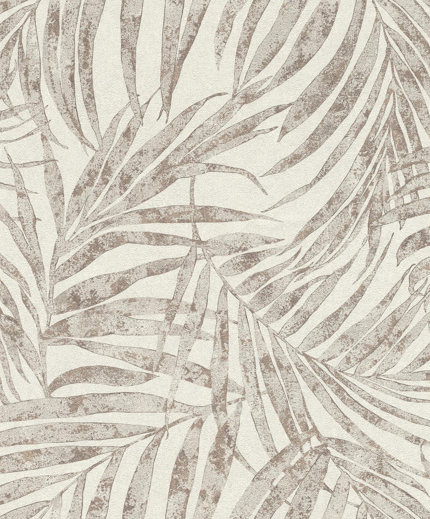 Brewster Home Fashions Anzu Pewter Frond Wallpaper