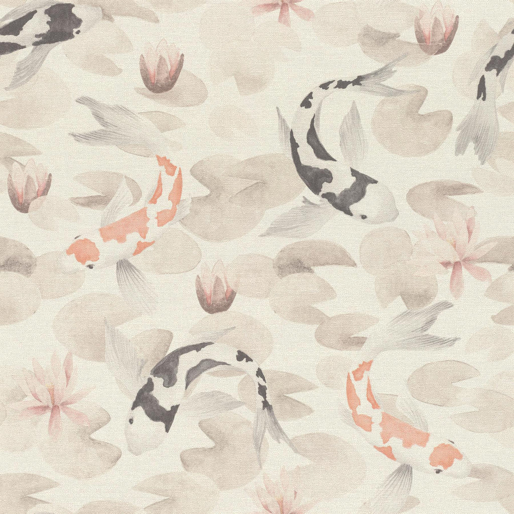 Brewster Home Fashions Nobu Beige Koi Fish Wallpaper