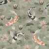 Brewster Home Fashions Nobu Green Koi Fish Wallpaper