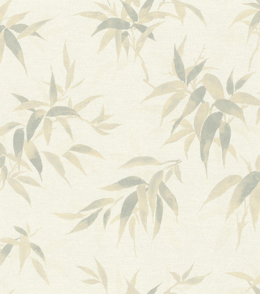 Brewster Home Fashions Minori Leaves White Wallpaper