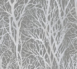 Brewster Home Fashions Yasuo Tree Branch Grey Wallpaper