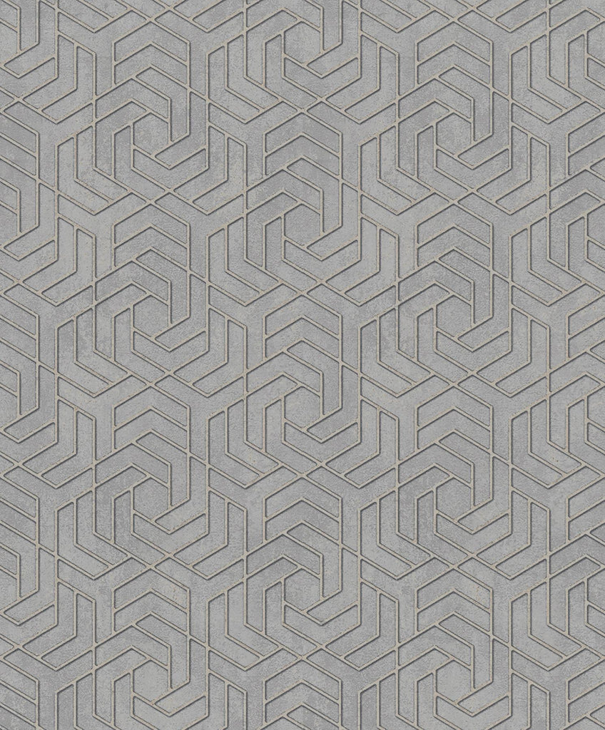 Brewster Home Fashions Tama Grey Geometric Wallpaper