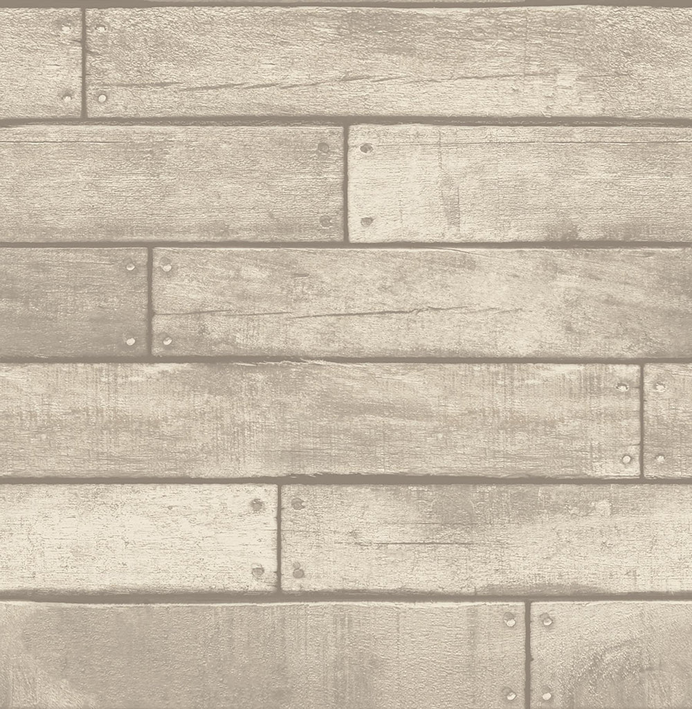 Brewster Home Fashions Weathered Grey Nailhead Plank Wallpaper