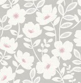 Brewster Home Fashions Bergman Scandi Flower Pink Wallpaper