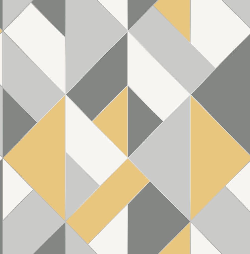 Brewster Home Fashions Delano Yellow Structured Geo Wallpaper