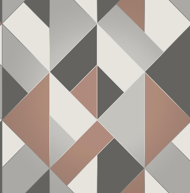 Brewster Home Fashions Delano Copper Structured Geo Wallpaper
