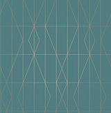 Brewster Home Fashions LeVeque Teal Deco Diamond Geo Wallpaper