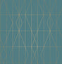 Brewster Home Fashions LeVeque Teal Deco Diamond Geo Wallpaper