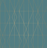 Brewster Home Fashions LeVeque Deco Diamond Geo Teal Wallpaper