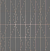 Brewster Home Fashions LeVeque Charcoal Deco Diamond Geo Wallpaper