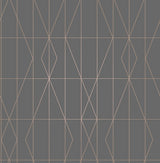 Brewster Home Fashions LeVeque Deco Diamond Geo Charcoal Wallpaper