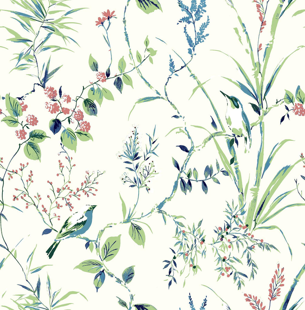 Brewster Home Fashions Mariko Green Botanical Wallpaper