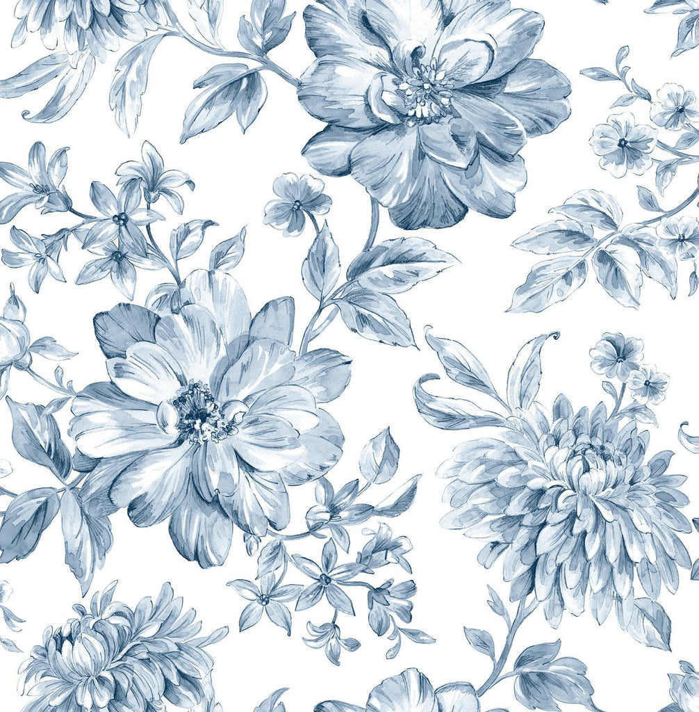 Brewster Home Fashions Gabriela Blue Floral Wallpaper