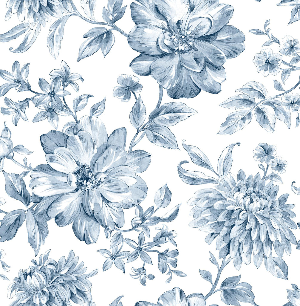Brewster Home Fashions Gabriela Floral Blue  Wallpaper